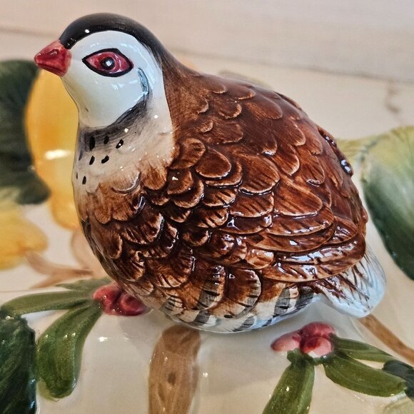 Fitz & Floyd FF Vintage 1991 Rare Woodland Partridge 3 Section Appetizer Tray - Picture 4 of 15